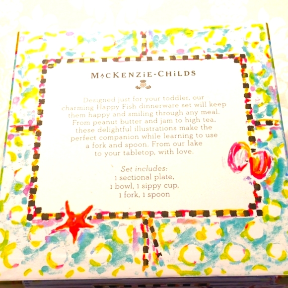 NWT MacKenzie-Childs Toddler Happy Fish Dinnerware Set - Picture 8 of 9